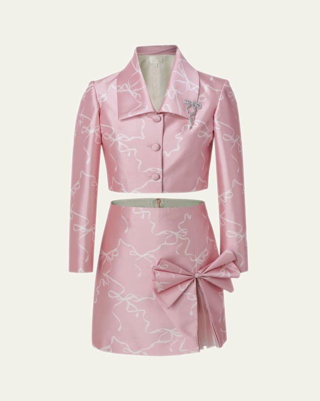 Girl's Vivienne Embellished Bow Two-Piece Set, Size 6-10